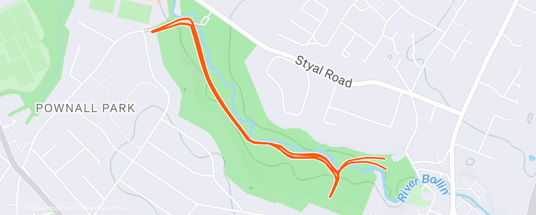 Map of the activity, NYD Wilmslow parkrun…6/329 (1st V55) 18:20