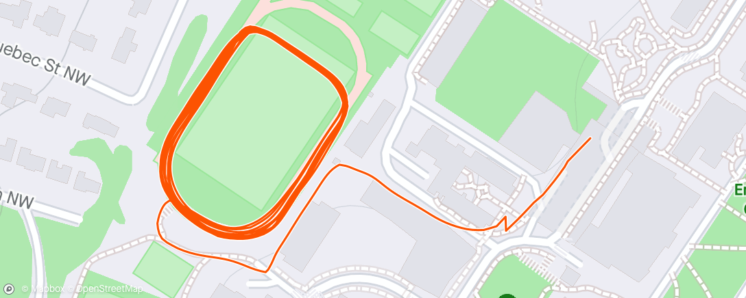 Mapa da atividade, Run à l'américaine sur la piste du campus