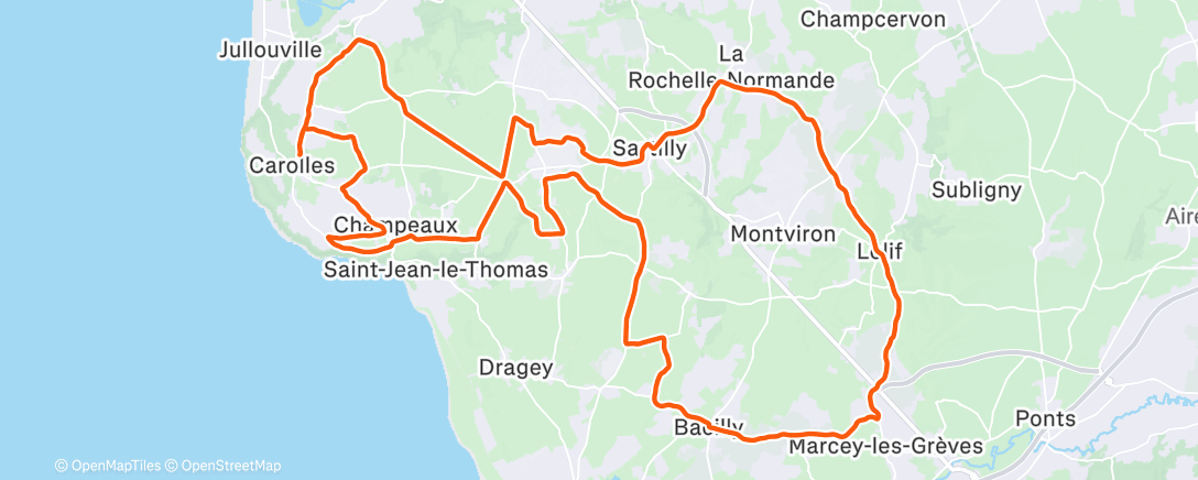 Map of the activity, Vélo du midi