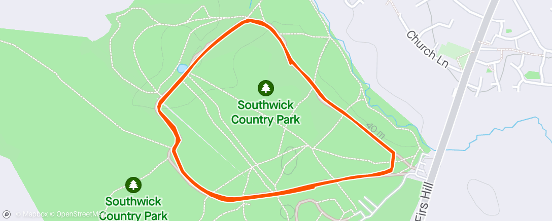 Map of the activity, parkrun without Dante