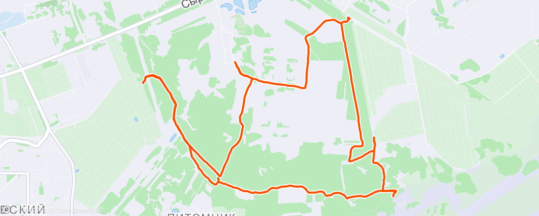Map of the activity, Afternoon Run