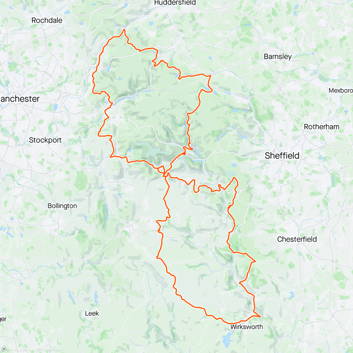 Mapa da atividade, Tor Divide Peak District