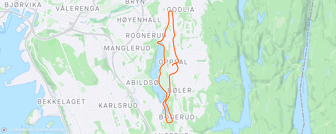Map of the activity, Tilvenning løp