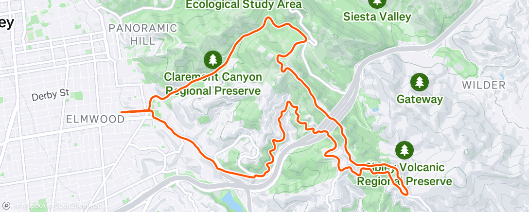 Map of the activity, Hill Loop—10mi, 1300’