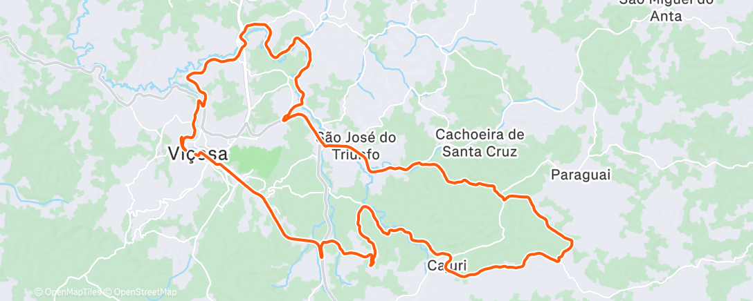 Map of the activity, Pedal sem parada