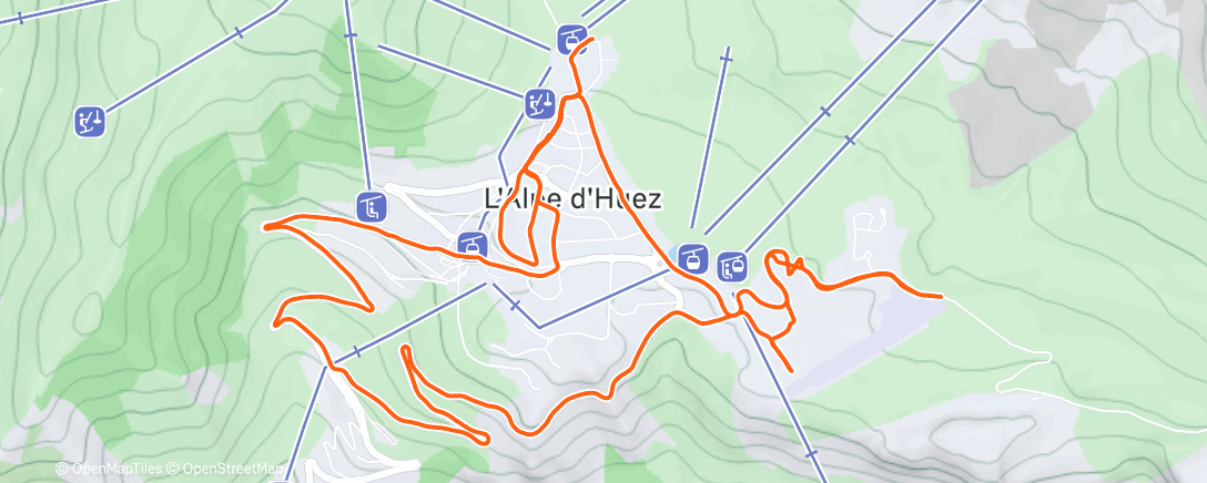 Карта физической активности (Course à pied dans l'après-midi)