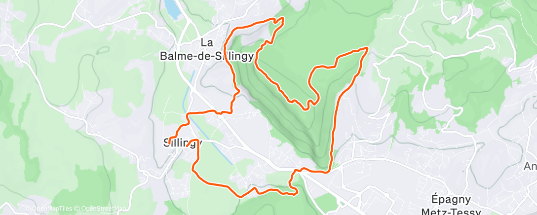 Map of the activity, SillnRun - Tête de la Mandallaz