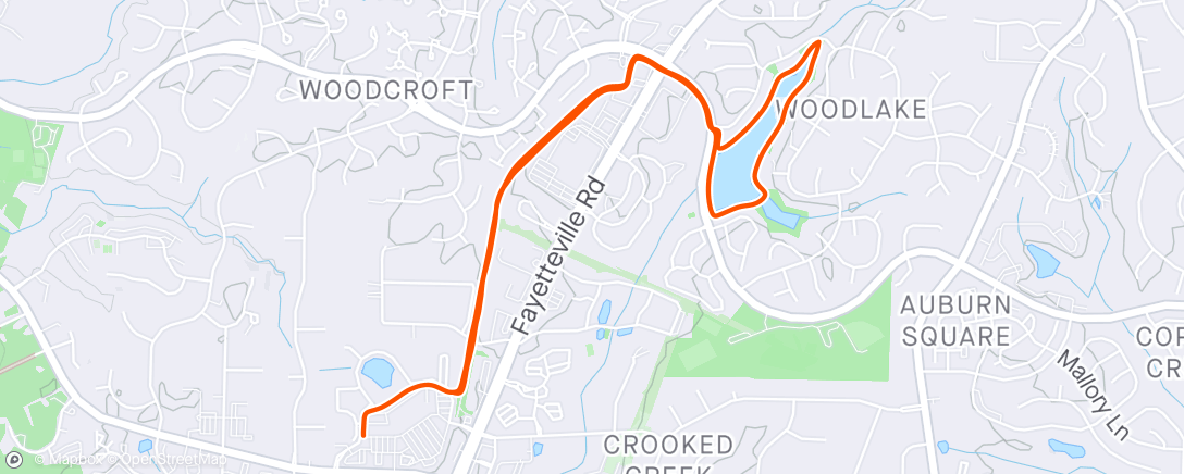 Map of the activity, Afternoon Run Durham, North Carolina ☀️