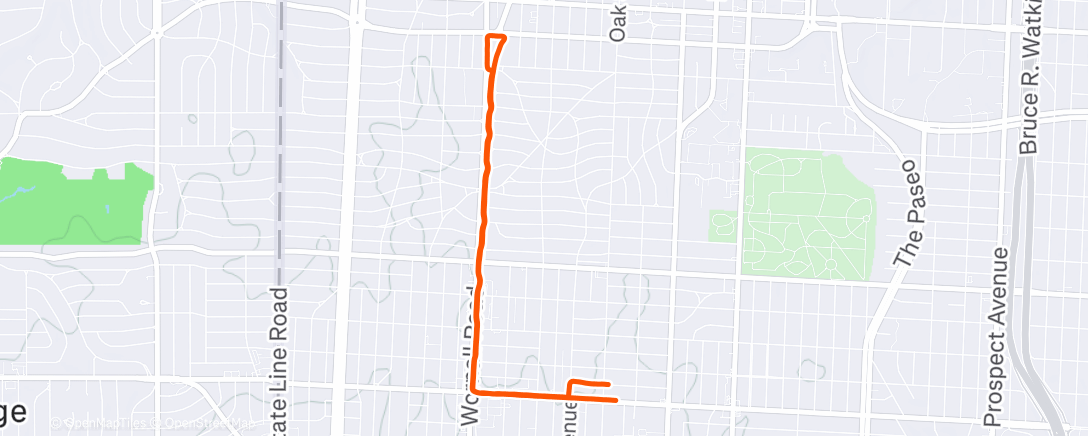 Map of the activity, Afternoon Run