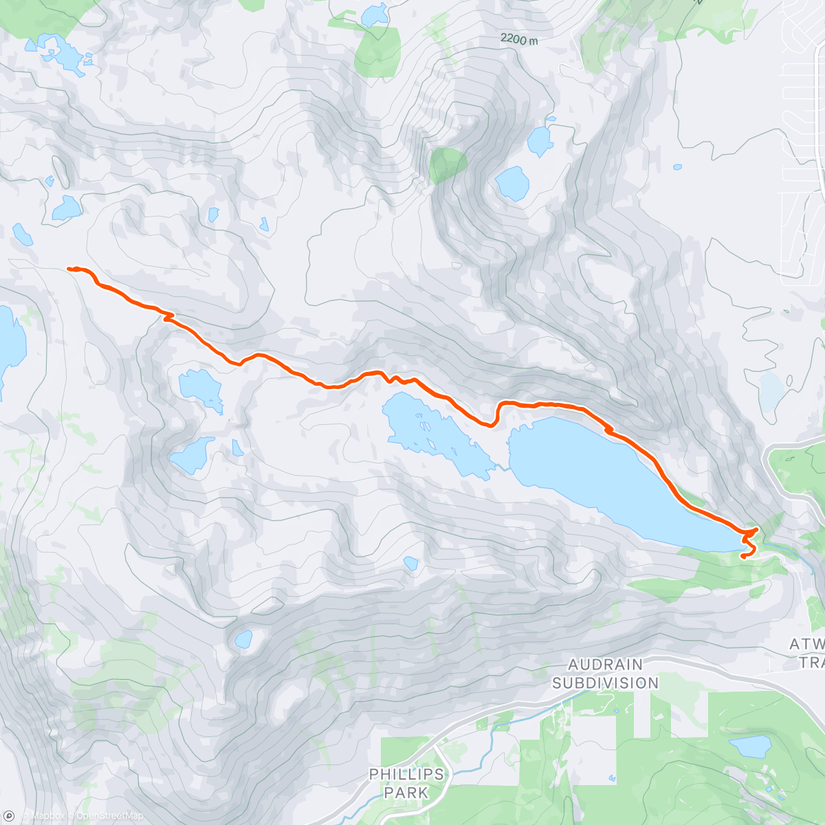 Map of the activity, Pre-hike Hike Echo Lakes