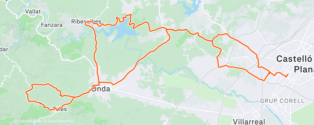 Map of the activity, Bicicleta por la mañana