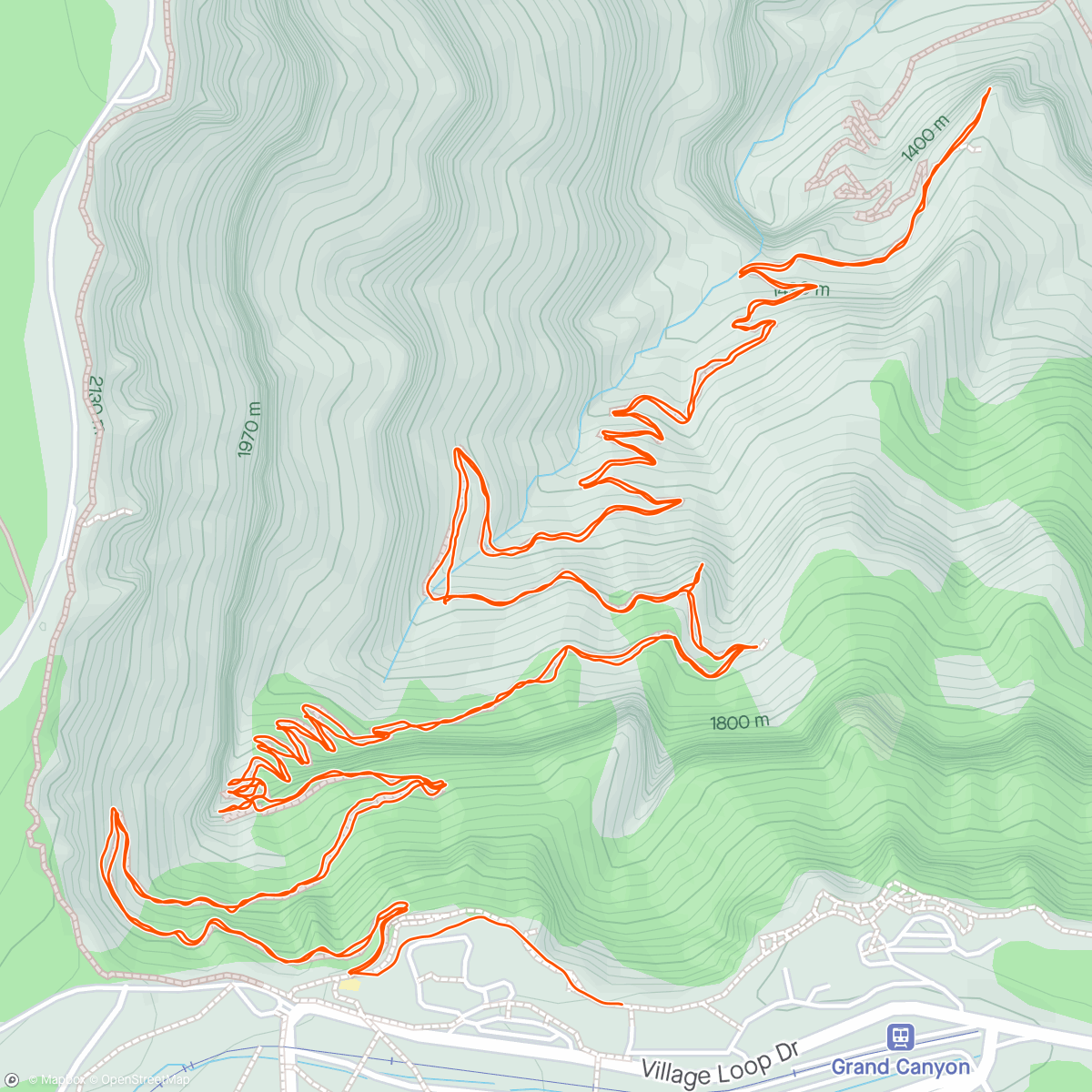 Mapa de la actividad, Bright Angel trail