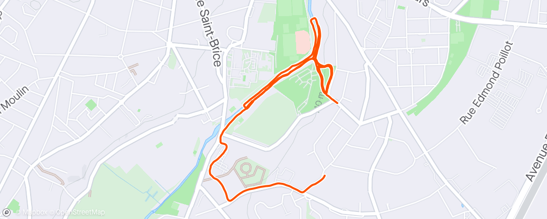 Map of the activity, 4x3' fartlek