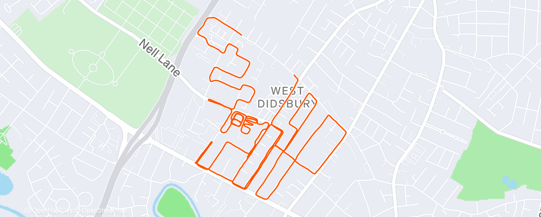 Map of the activity, Afternoon Run