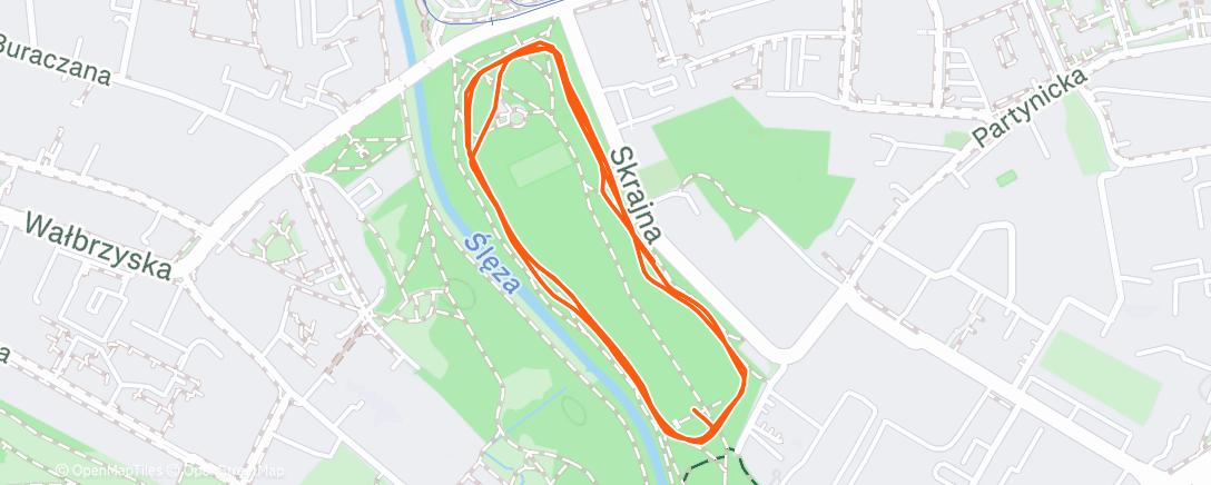 Map of the activity, Afternoon Run