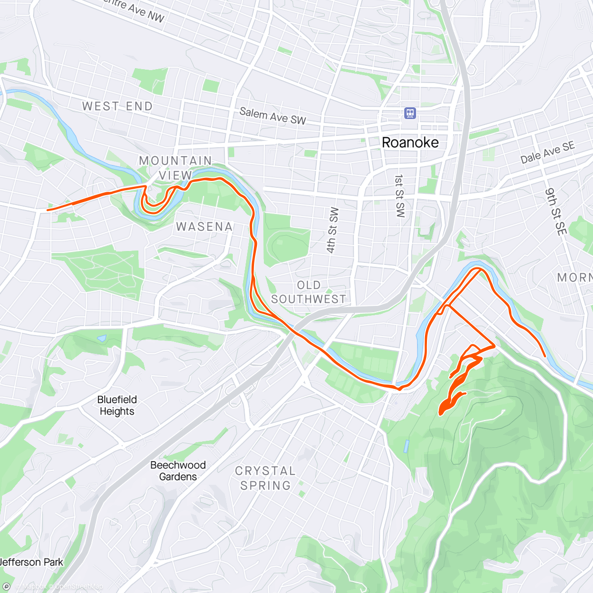 Map of the activity, Intervals on the Old Road