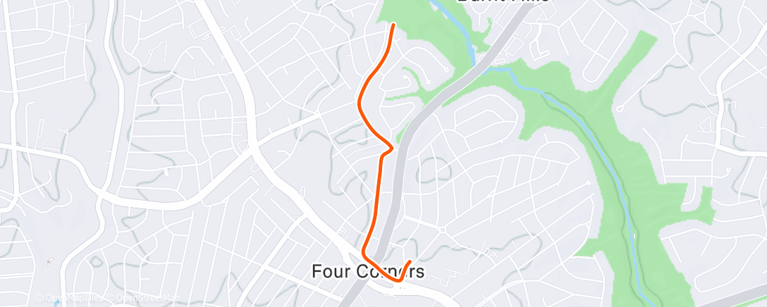 Map of the activity, Afternoon Run