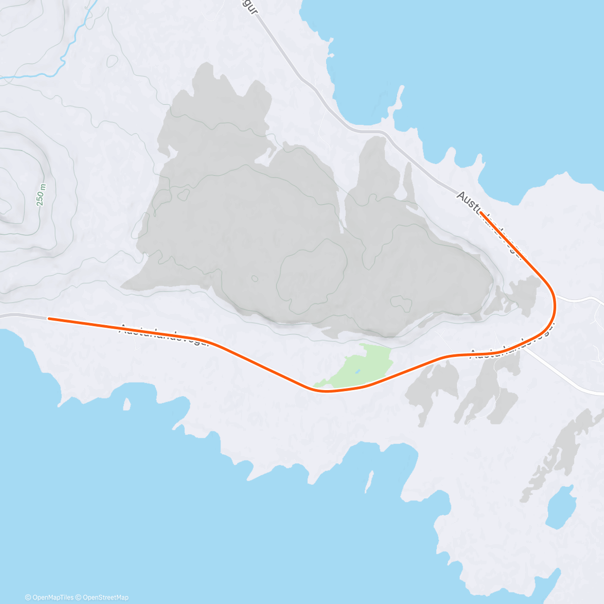 Mapa de la actividad (ROUVY - Coastal Berufjörour | Iceland)