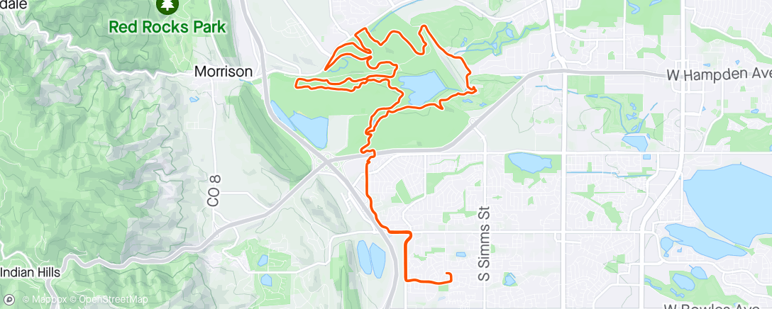 Map of the activity, Quick MTB ride before the storm