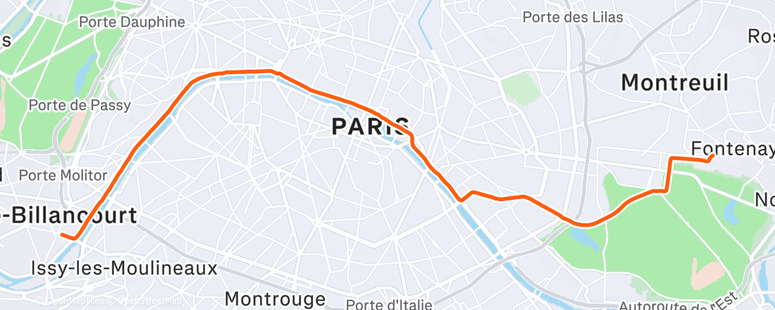 Карта физической активности (Sortie vélo en soirée)