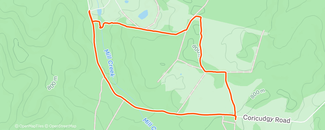 Map of the activity, Afternoon Run