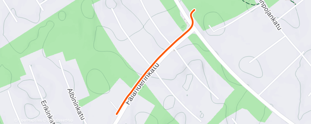 Map of the activity, Afternoon Run