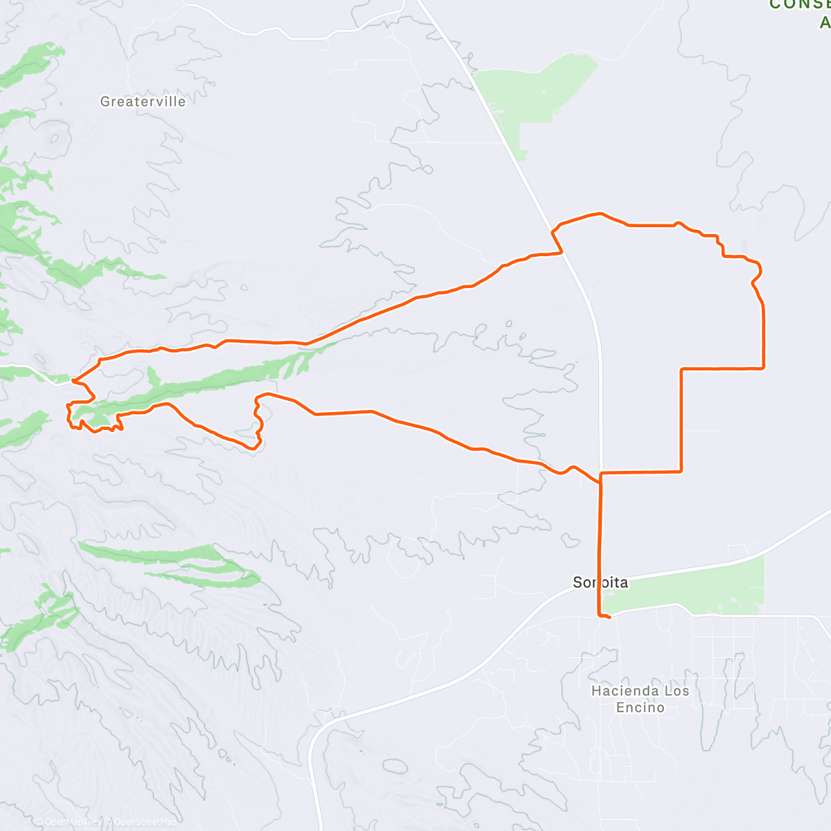 Map of the activity, Afternoon Ride