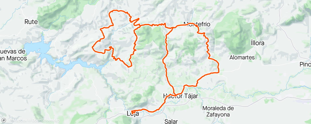 Map of the activity, Guadalxenil a la saca, vaya semanita d bici 😵‍💫