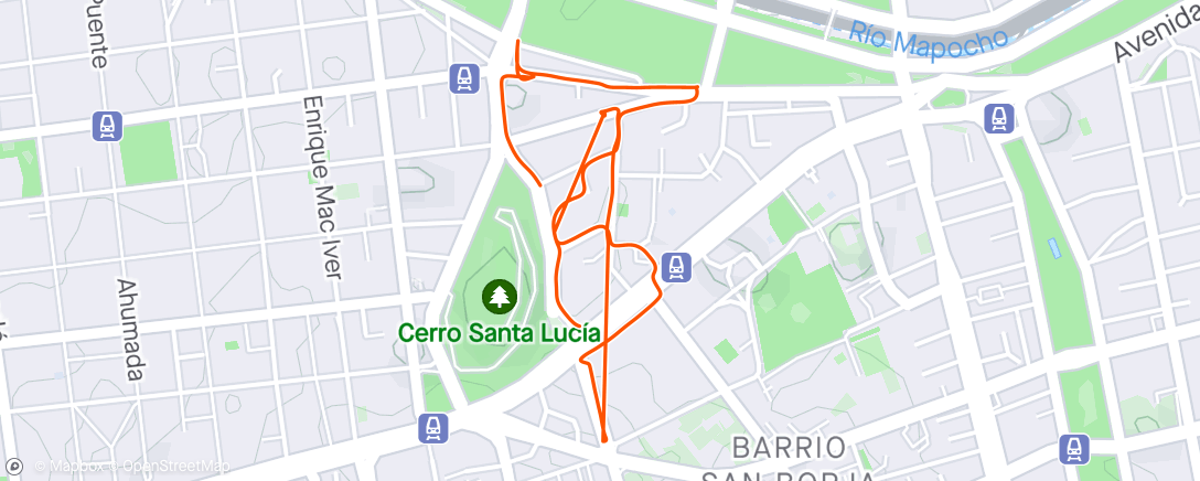 Map of the activity, Evening stroll around Lastarria, checking out the sights and grabbing a bite. What a hip & beautiful neighborhood.