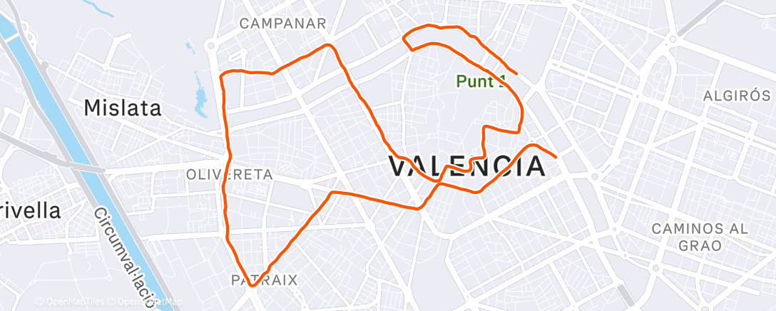 Map of the activity, Lunch Run