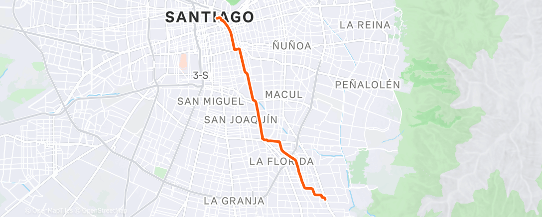 Map of the activity, Vuelta ciclista por la tarde