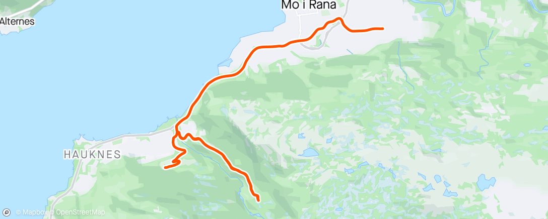 Map of the activity, Moderat løpetur