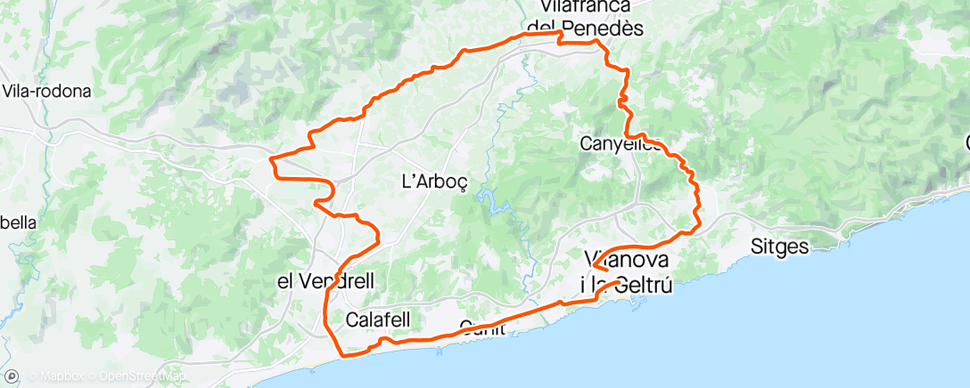 アクティビティ「Bicicleta por la tarde」の地図