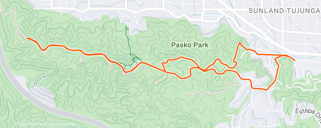 Map of the activity, Afternoon Trail Run