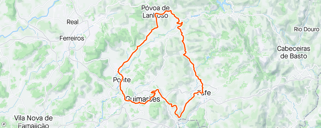 Map of the activity, Volta de bicicleta de montanha matinal