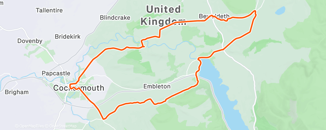 Map of the activity, Lunch Ride