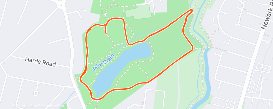Map of the activity, parkrun #295 (Lincoln) 🤧♥️💥🔚💨