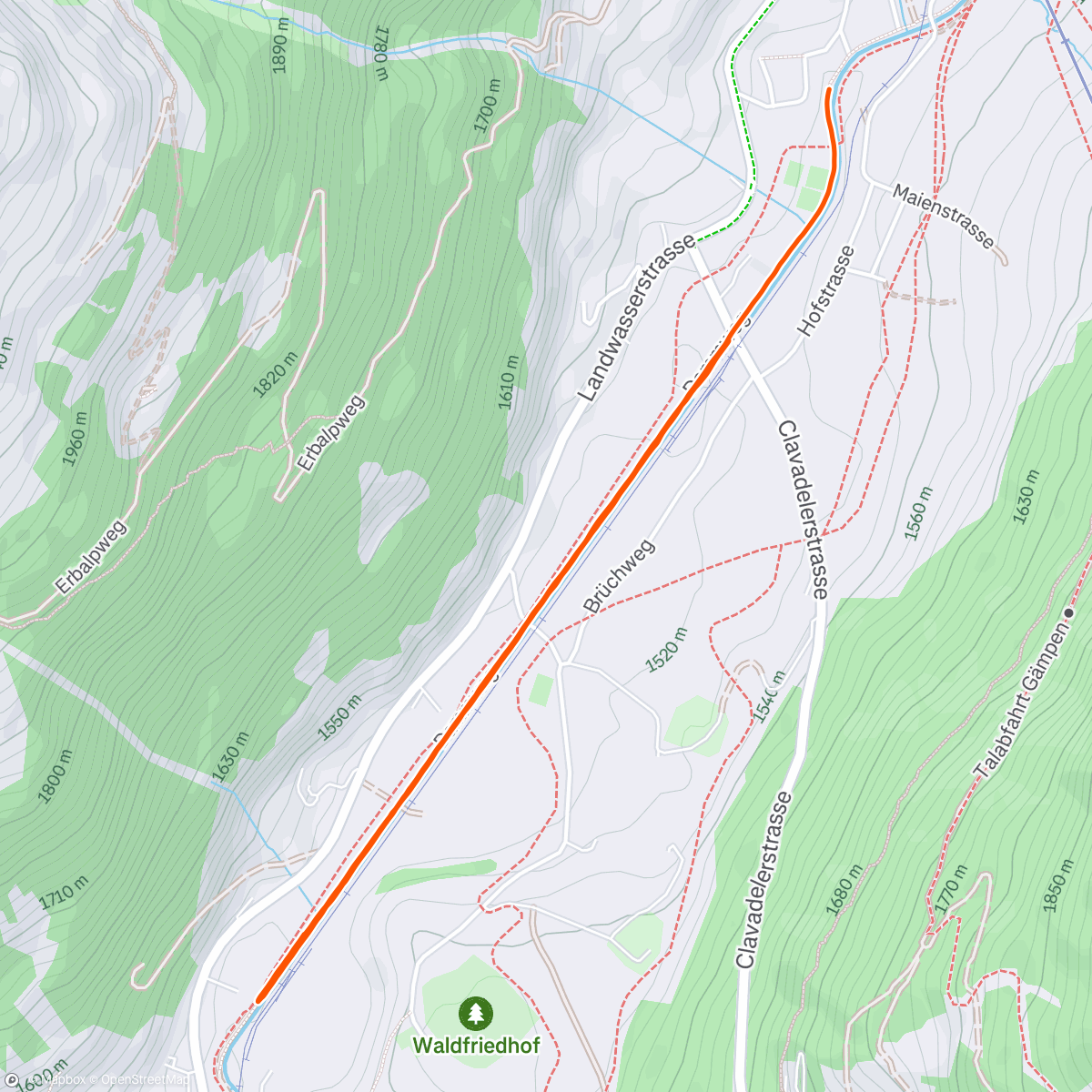 Map of the activity, Sunset intervals