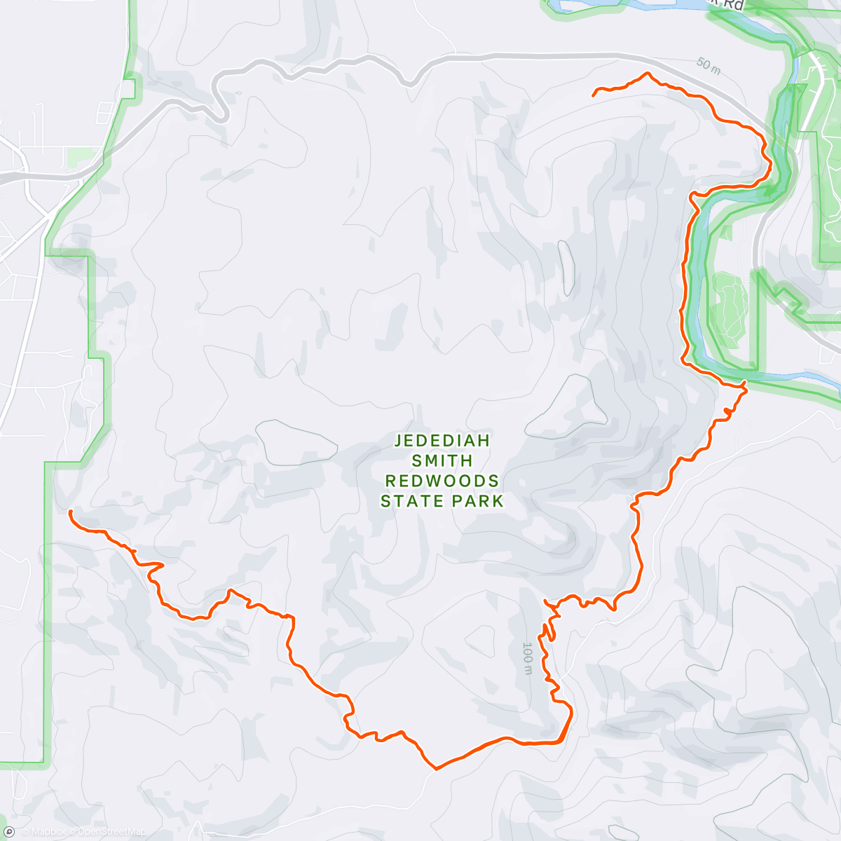 Map of the activity, Jedediah Smith Redwoods State Park - Del Norte County, CA