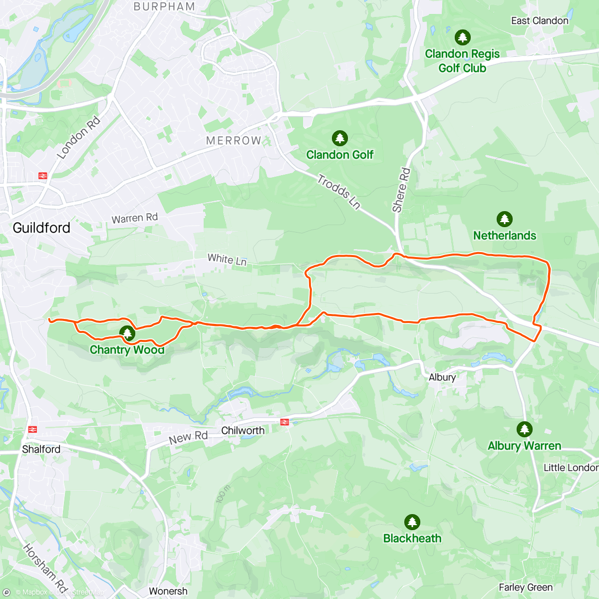 Map of the activity, Some effort on the Downs