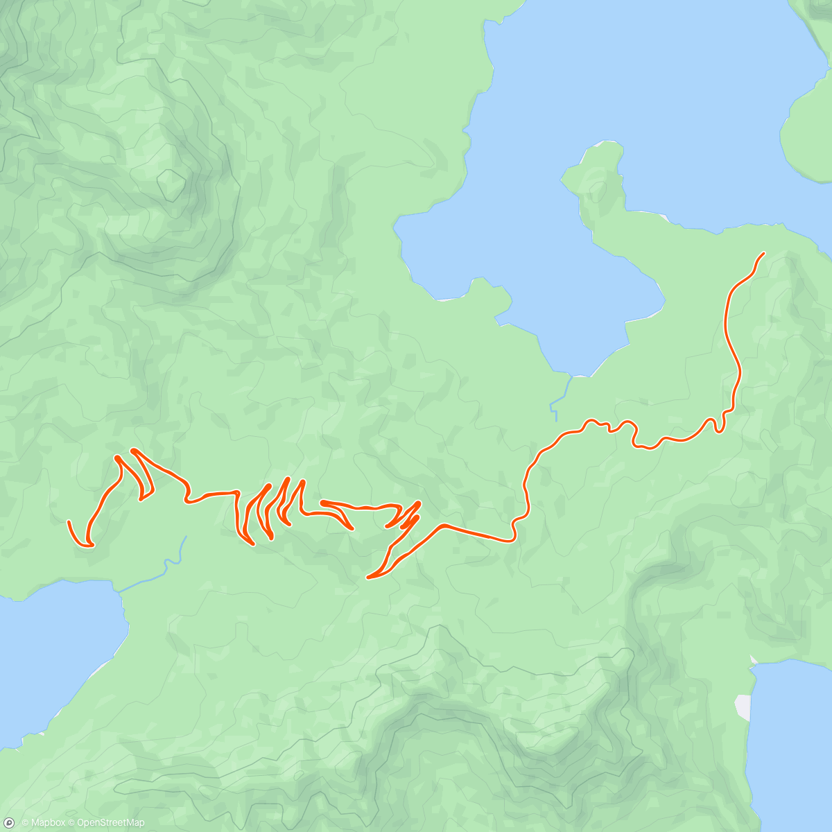 Mapa de la actividad (Zwift - Road to Sky in Watopia)
