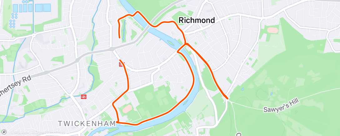 Map of the activity, Evening Run