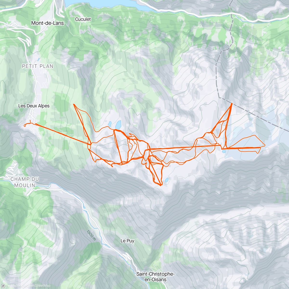 Map of the activity, Ski Alpin Les Deux Alpes