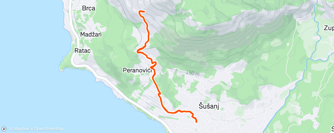 Map of the activity, Hiking