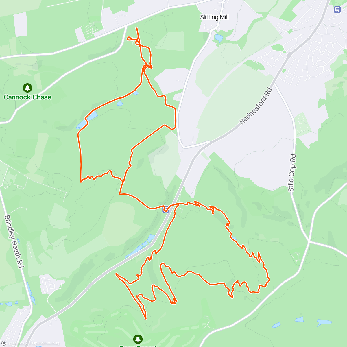 Map of the activity, Cannock Chase with the youth