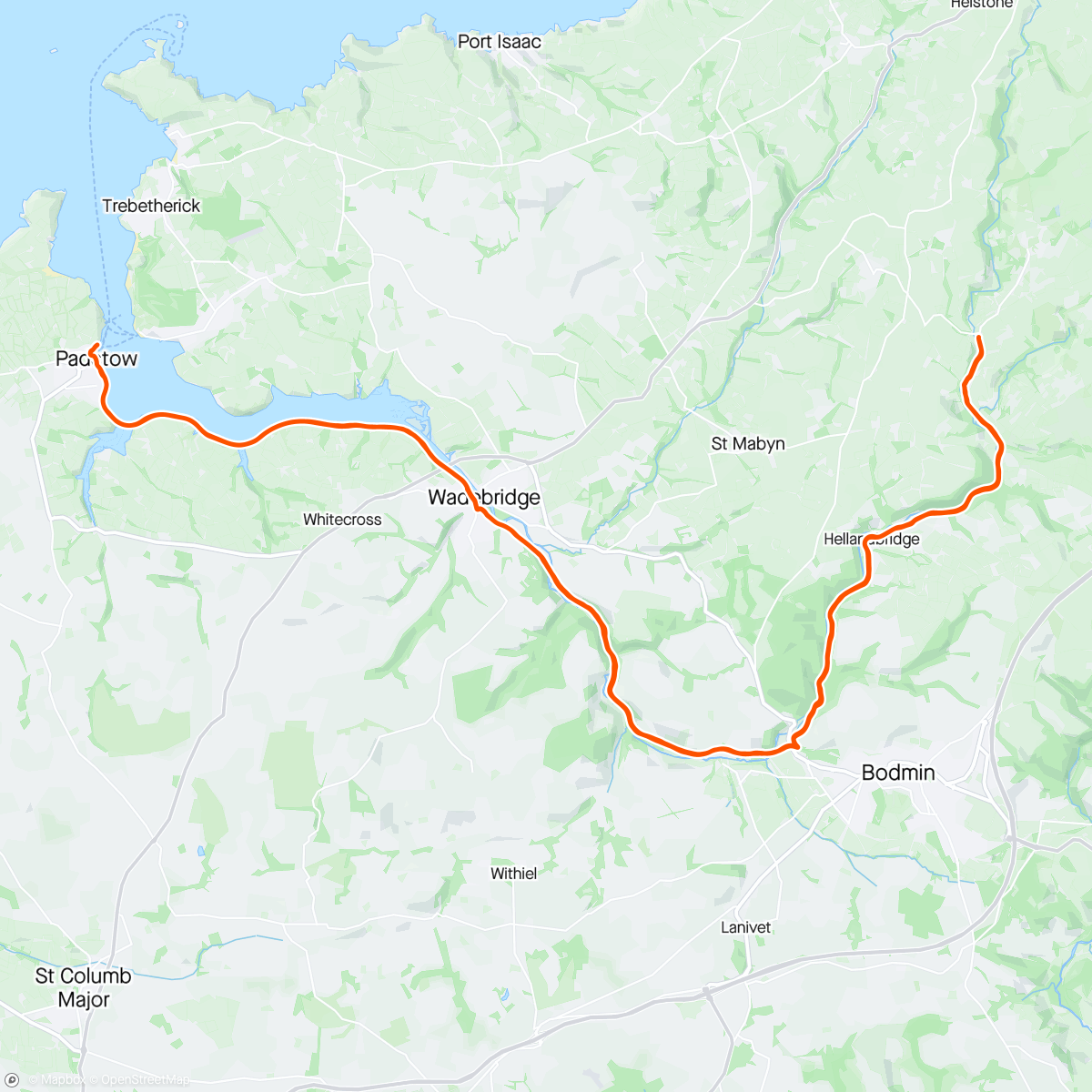 Map of the activity, Chill pill ride on the Camel Trail 🚴‍♂️