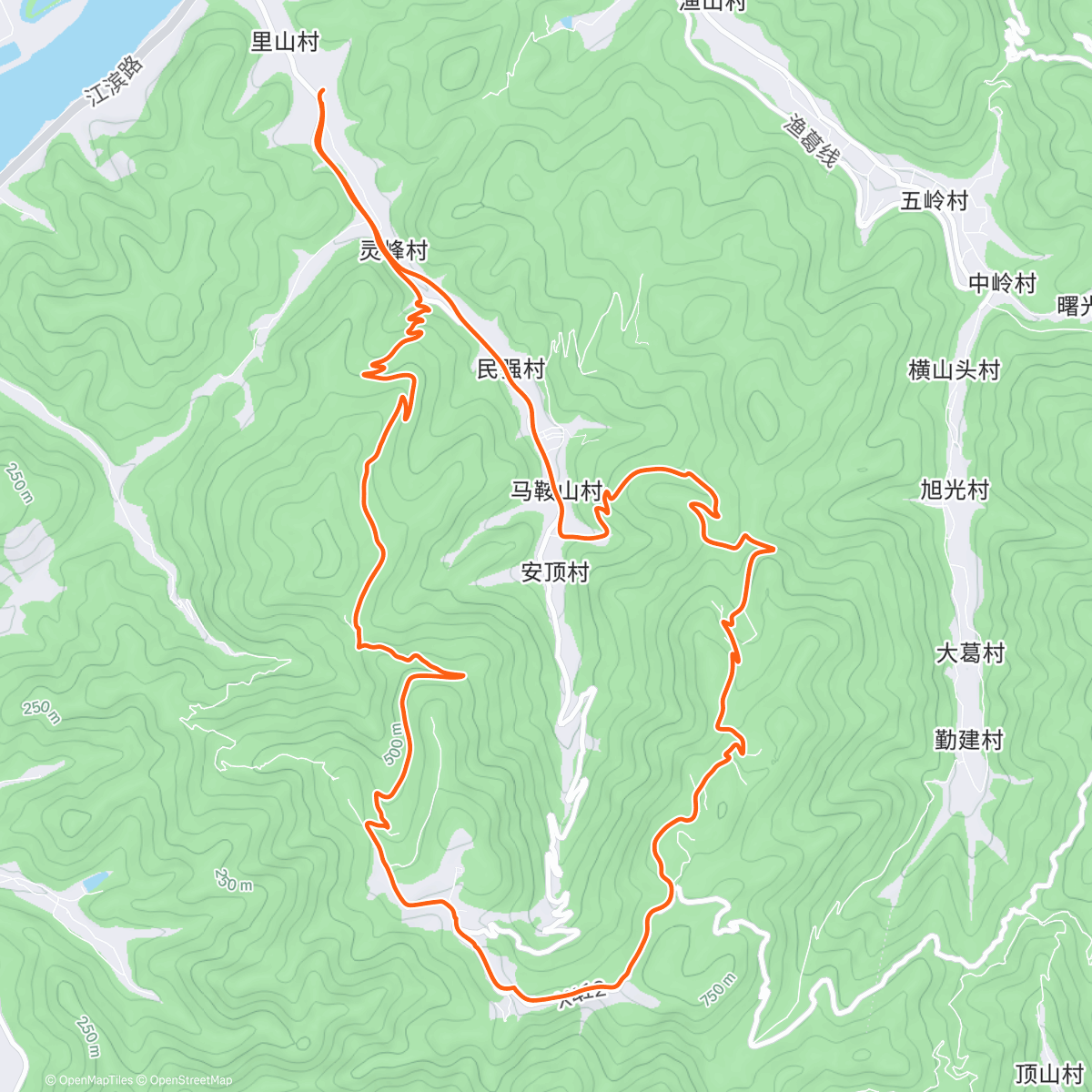 Map of the activity, 安顶山xc溜冰