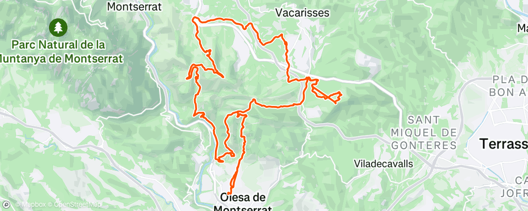 Map of the activity, Bicicleta de montaña eléctrica por la mañana