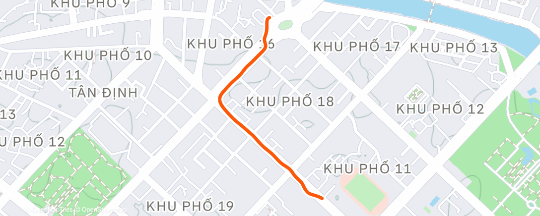 Map of the activity, Morning Walk