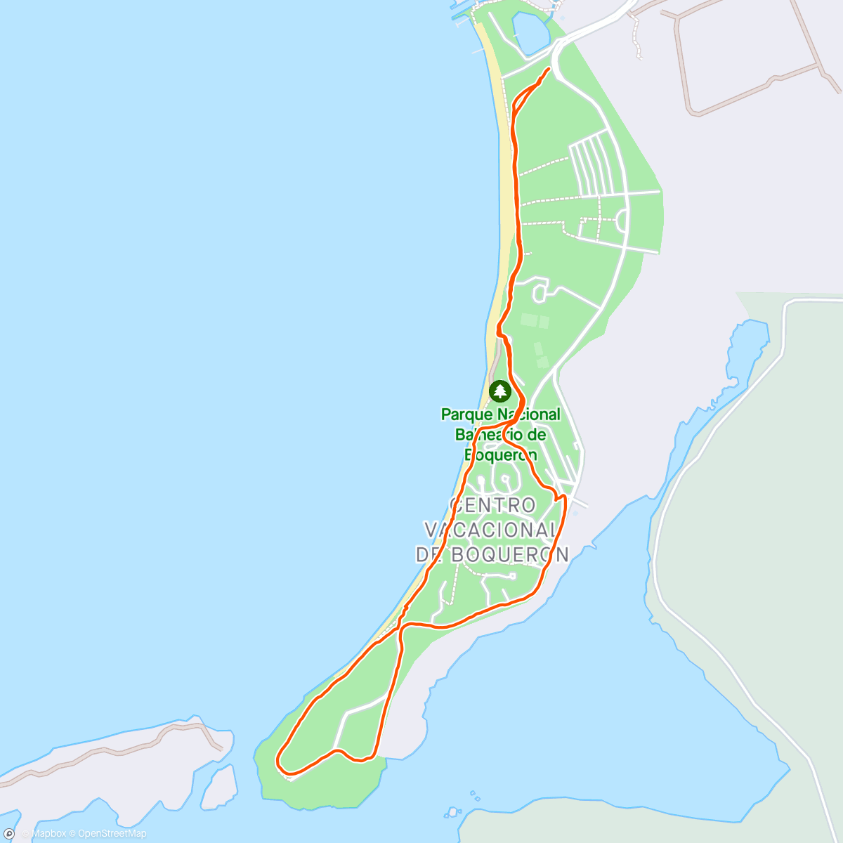 アクティビティ「Caminata de hoy en el Balneario de Boqueron」の地図